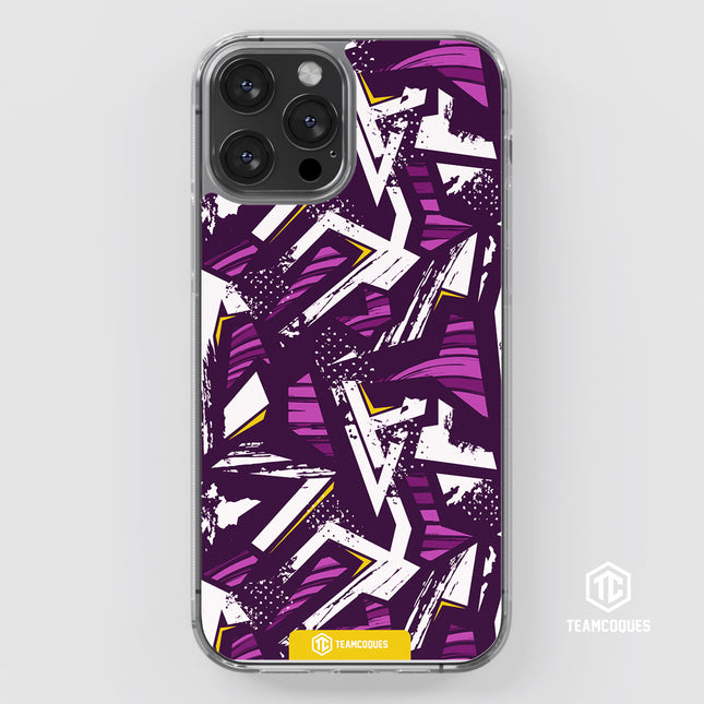 Coque design GRAPHIQUE 06 VIOLET ORANGE - TEAMCOQUES