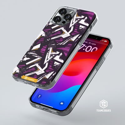 Coque design GRAPHIQUE 06 VIOLET ORANGE - TEAMCOQUES