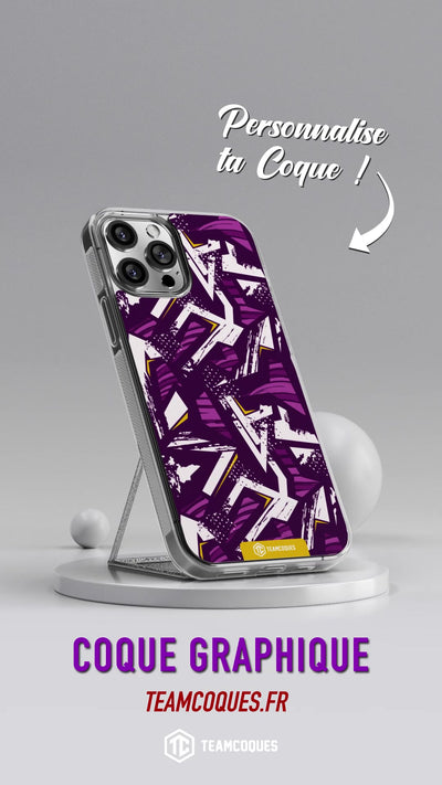 Vidéo Coque design GRAPHIQUE 06 VIOLET ORANGE - TEAMCOQUES