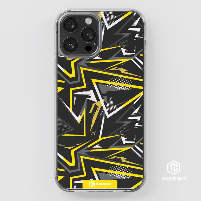 Coque design GRAPHIQUE 07 NOIR JAUNE - TEAMCOQUES