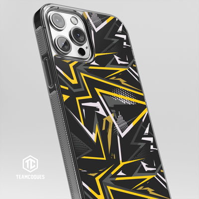 Coque design GRAPHIQUE 07 NOIR JAUNE - TEAMCOQUES