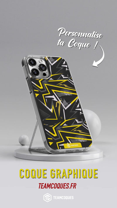 Vidéo Coque design GRAPHIQUE 07 NOIR JAUNE - TEAMCOQUES