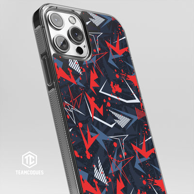 Coque design GRAPHIQUE 08 ROUGE GRIS - TEAMCOQUES
