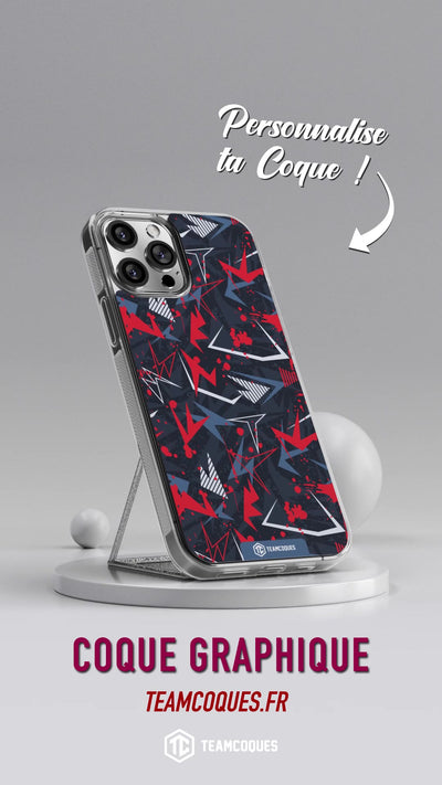 Vidéo Coque design GRAPHIQUE 08 ROUGE GRIS - TEAMCOQUES