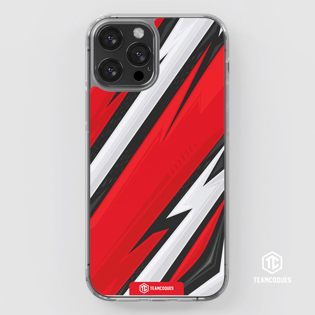 Coque design GRAPHIQUE 09 ROUGE BLANC - TEAMCOQUES