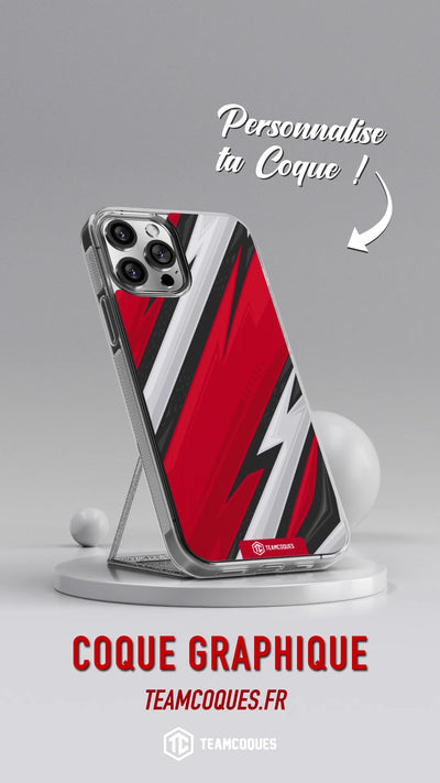 Vidéo Coque design GRAPHIQUE 09 ROUGE BLANC - TEAMCOQUES