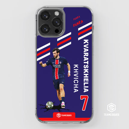 Coque joueur KHVICHA KVARATSKHELIA KVARA PARIS PSG - TEAMCOQUES