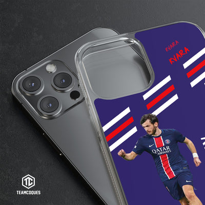Coque joueur KHVICHA KVARATSKHELIA KVARA PARIS PSG - TEAMCOQUES