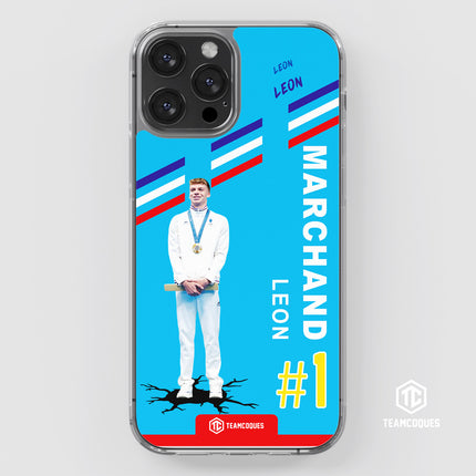 Coque joueur LEON MARCHAND NATATION JO - TEAMCOQUES