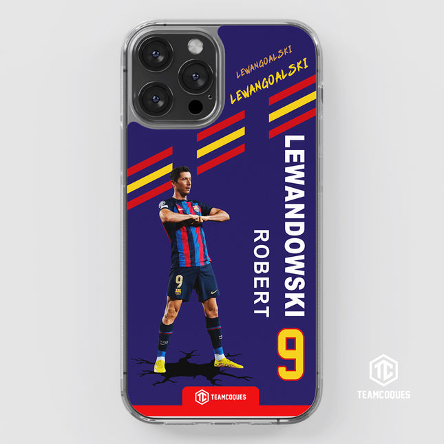 Coque joueur ROBERT LEWANDOWSKI BARCELONE BARÇA - TEAMCOQUES