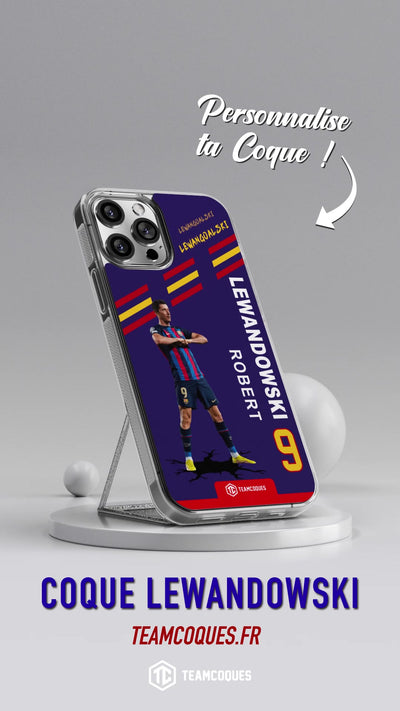 Vidéo Coque joueur ROBERT LEWANDOWSKI BARCELONE BARÇA - TEAMCOQUES