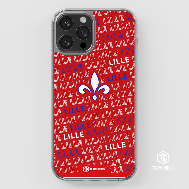Coque foot LILLE LOSC texte oblique personnalisable - TEAMCOQUES