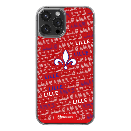 Coque foot LILLE LOSC texte oblique personnalisable - TEAMCOQUES