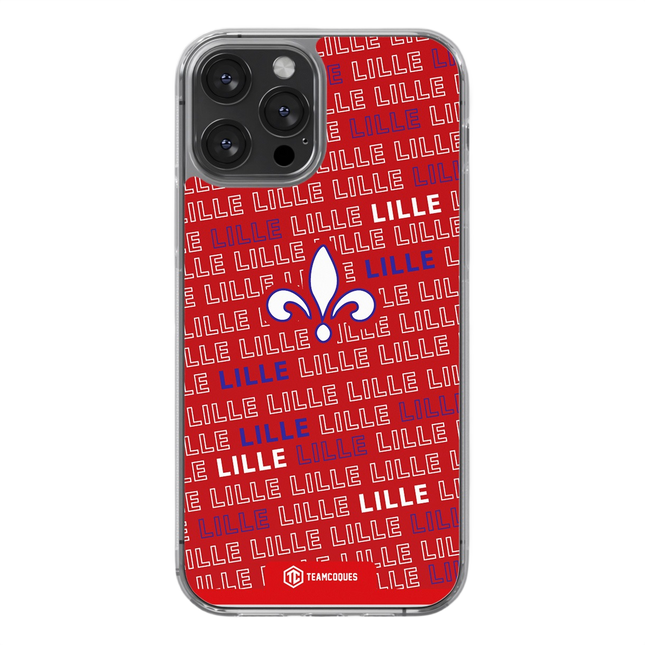 Coque foot LILLE LOSC texte oblique personnalisable - TEAMCOQUES