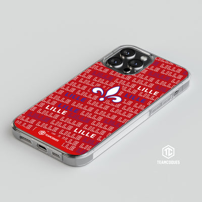 Coque foot LILLE LOSC texte oblique personnalisable - TEAMCOQUES