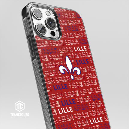 Coque foot LILLE LOSC texte oblique personnalisable - TEAMCOQUES