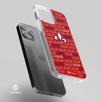 Coque foot LILLE LOSC texte oblique personnalisable - TEAMCOQUES