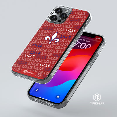 Coque foot LILLE LOSC texte oblique personnalisable - TEAMCOQUES