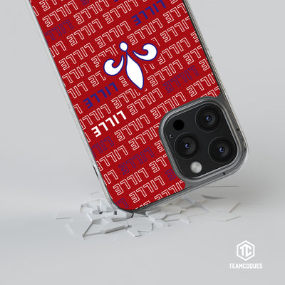 Coque foot LILLE LOSC texte oblique personnalisable - TEAMCOQUES