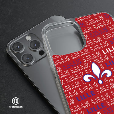 Coque foot LILLE LOSC texte oblique personnalisable - TEAMCOQUES
