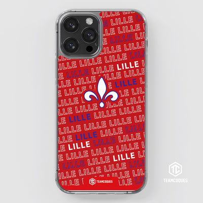 Coque foot LILLE LOSC texte oblique personnalisable - TEAMCOQUES