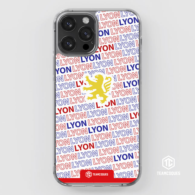 Coque foot LYON OL texte oblique - TEAMCOQUES