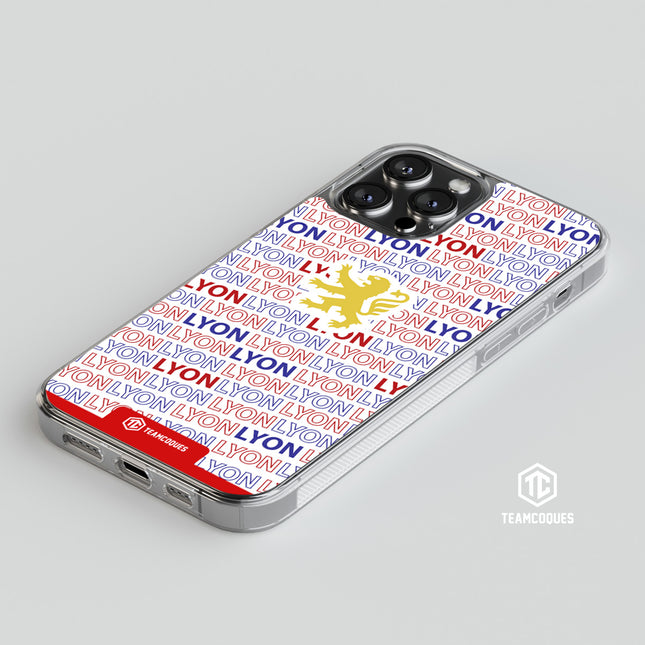Coque foot LYON OL texte oblique - TEAMCOQUES