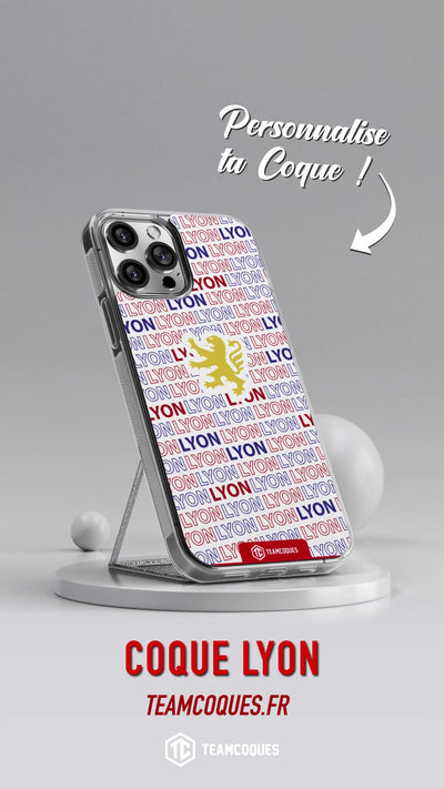 Vidéo Coque foot LYON OL texte oblique - TEAMCOQUES