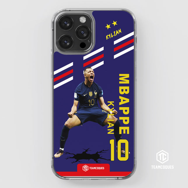 Coque joueur KYLIAN MBAPPE EQUIPE DE FRANCE 2022 FINALE JOIE BUT EXTASE - TEAMCOQUES