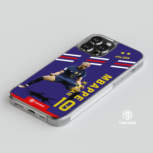 Coque joueur KYLIAN MBAPPE EQUIPE DE FRANCE 2022 FINALE JOIE BUT EXTASE - TEAMCOQUES