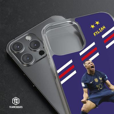 Coque joueur KYLIAN MBAPPE EQUIPE DE FRANCE 2022 FINALE JOIE BUT EXTASE - TEAMCOQUES