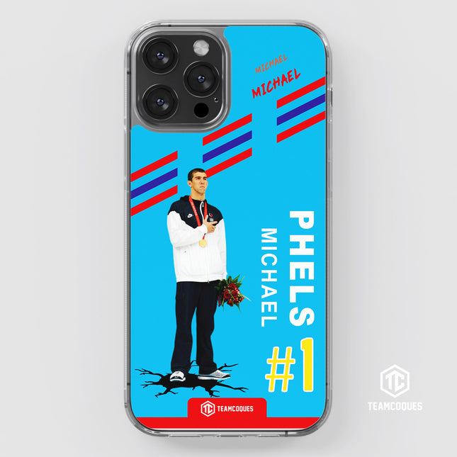 Coque joueur MICHAEL PHELPS NATATION JO - TEAMCOQUES