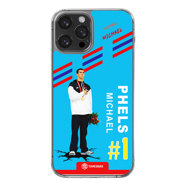 Coque joueur MICHAEL PHELPS NATATION JO - TEAMCOQUES
