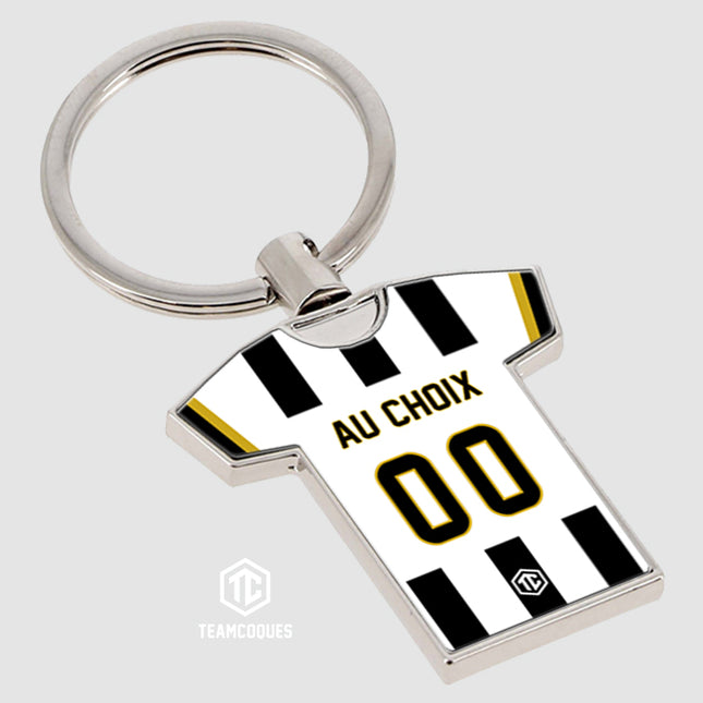 Porte-clés métal maillot foot ANGERS SCO n°2 personnalisable - TEAMCOQUES