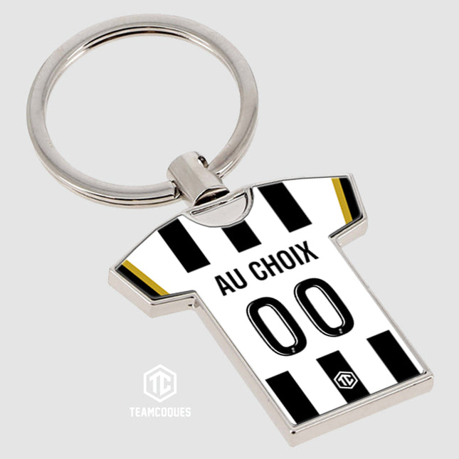 Porte-clés métal maillot foot ANGERS SCO n°2 personnalisable - TEAMCOQUES