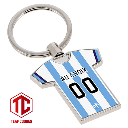 Porte-clés métal maillot foot ARGENTINE n°2 personnalisable - TEAMCOQUES