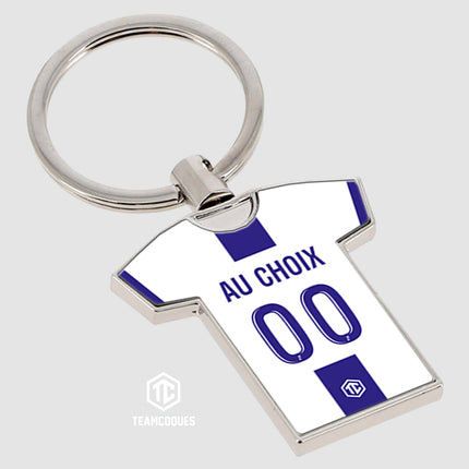 Porte-clés métal maillot foot AUXERRE n°2 personnalisable - TEAMCOQUES