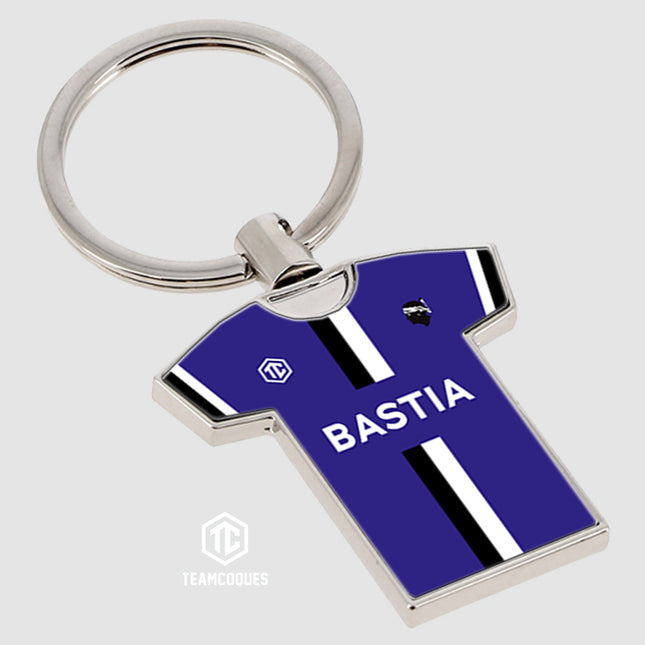 Porte-clés métal maillot foot BASTIA n°1 - TEAMCOQUES