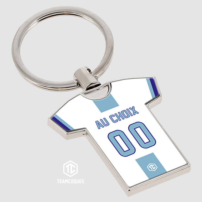 Porte-clés métal maillot rugby BAYONNE n°2 personnalisable - TEAMCOQUES