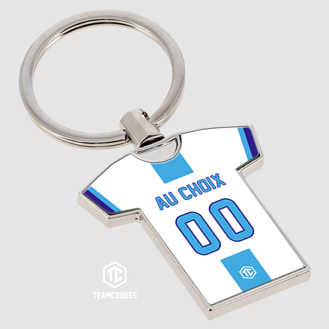 Porte-clés métal maillot rugby BAYONNE n°2 personnalisable - TEAMCOQUES