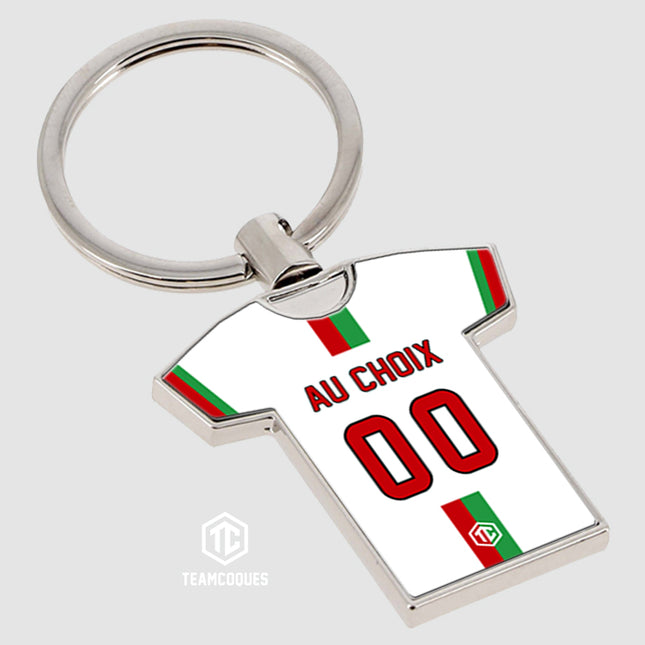 Porte-clés métal maillot rugby BIARRITZ n°2 personnalisable - TEAMCOQUES