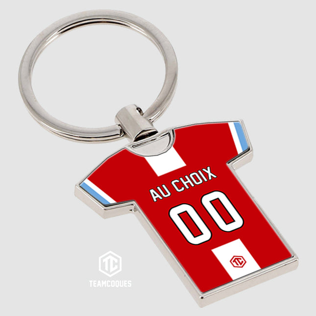 Porte-clés métal maillot foot BREST STADE BRESTOIS n°2 personnalisable - TEAMCOQUES
