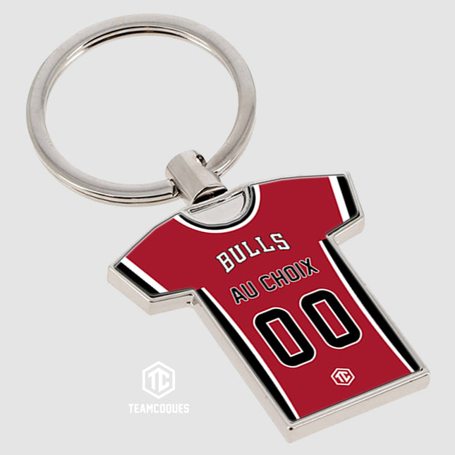 Porte-clés métal maillot basket NBA CHICAGO BULLS personnalisable - TEAMCOQUES