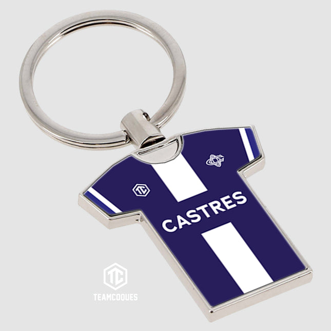 Porte-clés métal maillot rugby CASTRES n°1 - TEAMCOQUES