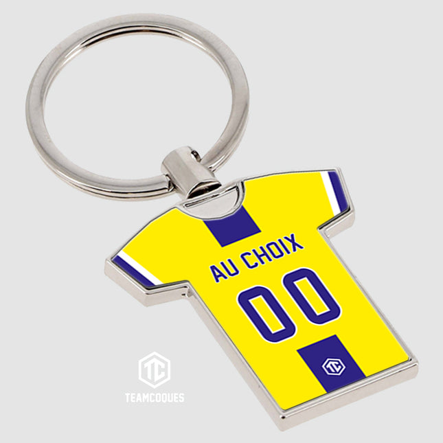Porte-clés métal maillot rugby CLERMONT RUGBY n°2 personnalisable - TEAMCOQUES