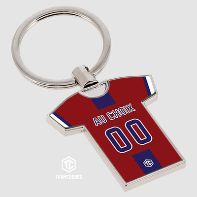 Porte-clés métal maillot foot CLERMONT n°2 personnalisable - TEAMCOQUES