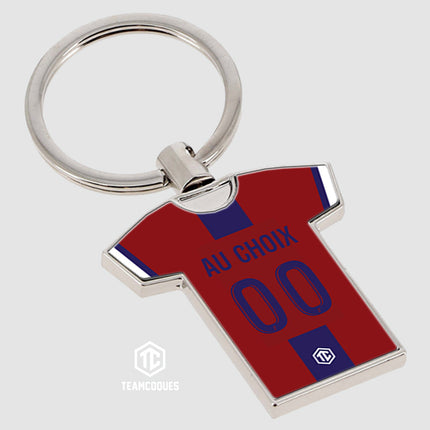 Porte-clés métal maillot foot CLERMONT n°2 personnalisable - TEAMCOQUES