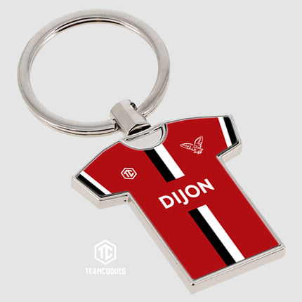 Porte-clés métal maillot foot DIJON FCO DFCO n°1 - TEAMCOQUES
