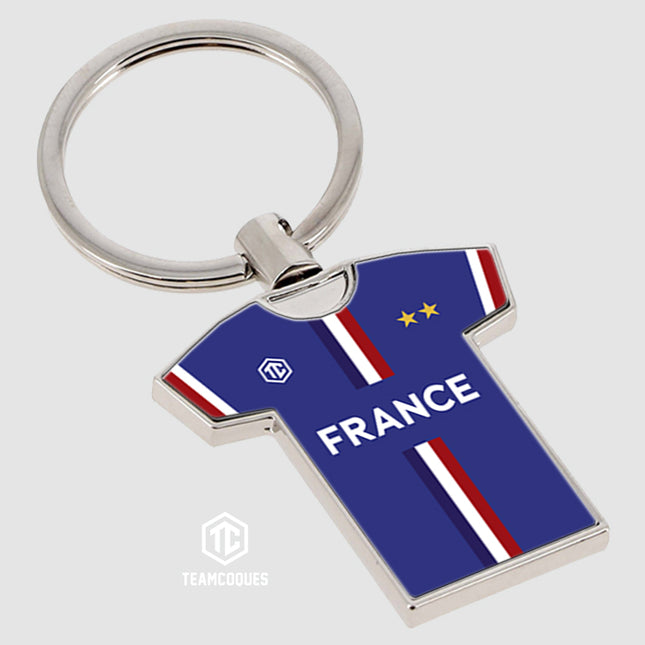 Porte-clés métal maillot foot FRANCE EDF 2024 n°1 - TEAMCOQUES