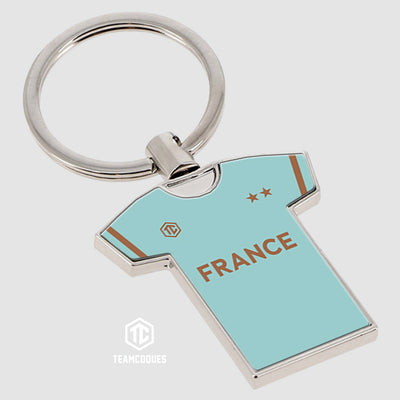 Porte-clés métal maillot foot FRANCE EDF 2026 EXTERIEUR n°1 - TEAMCOQUES